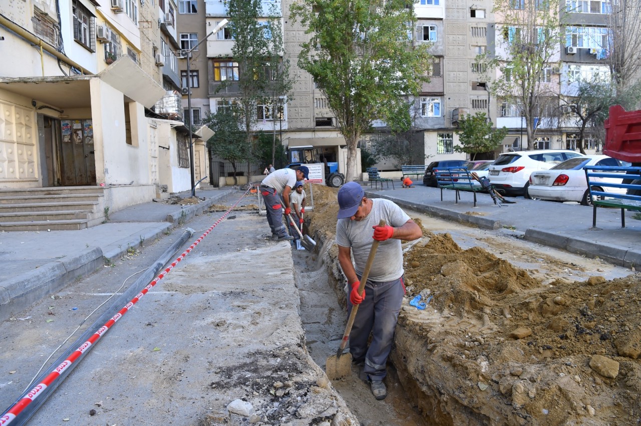 Yasamalda içməli su təchizatı yaxşılaşdırılır - FOTOLAR